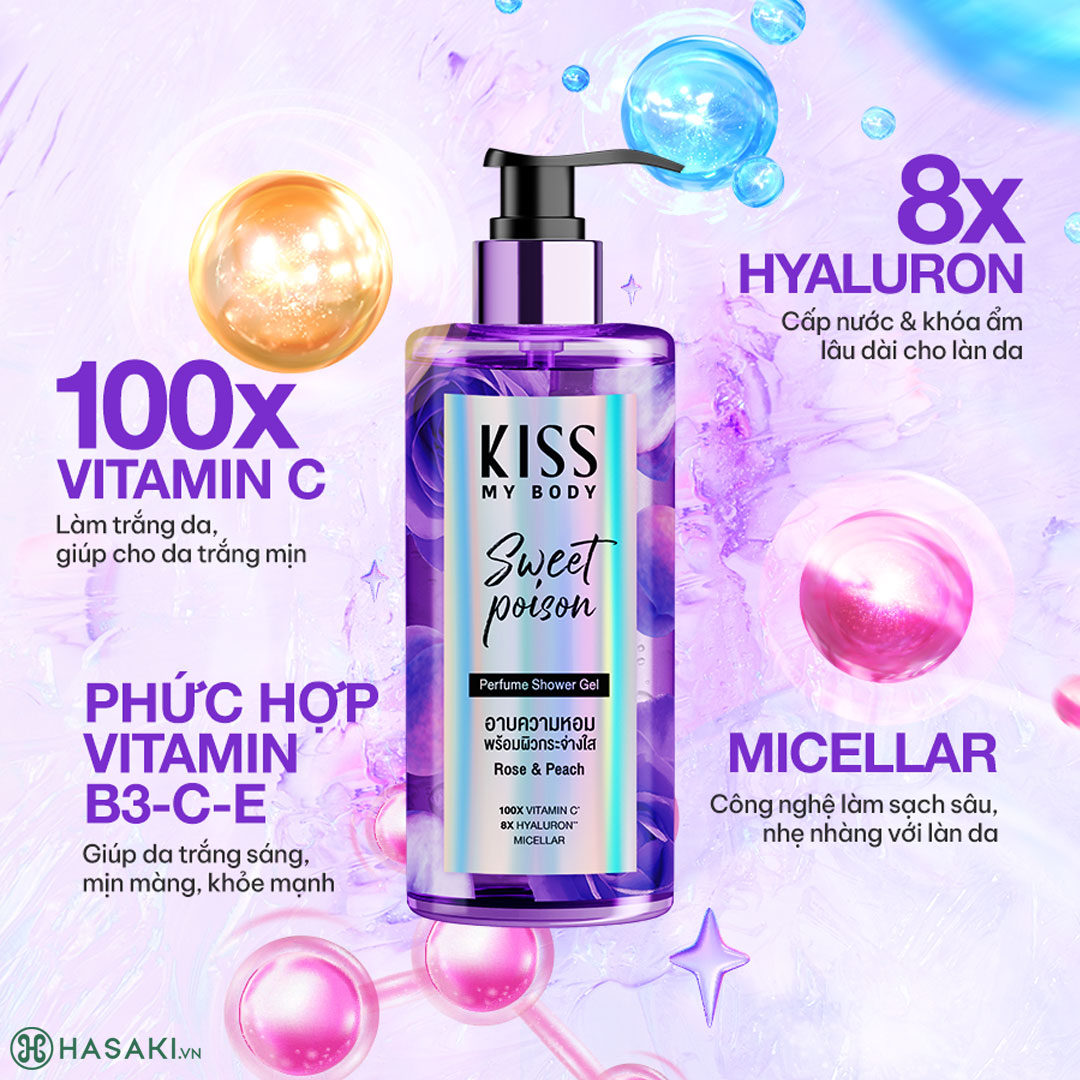 Sữa Tắm Kiss My Body Perfume Shower Gel Hương Nước Hoa Sweet Poison 380ml