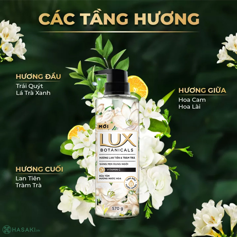 Sữa Tắm Lux Botanicals Hương Lan Tiên & Tràm Trà 570g