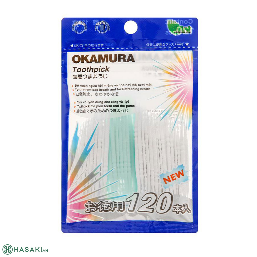 Tăm Nhựa Okamura Toothpick Gói 120 Cây