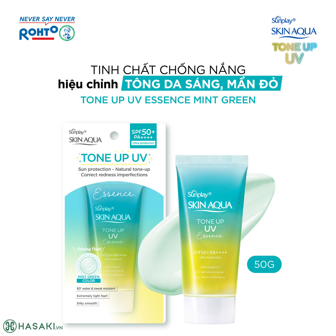 Tinh Chất Chống Nắng Hiệu Chỉnh Sắc Da Sunplay Skin Aqua Tone Up UV Essence Mint Green SPF50+ PA++++