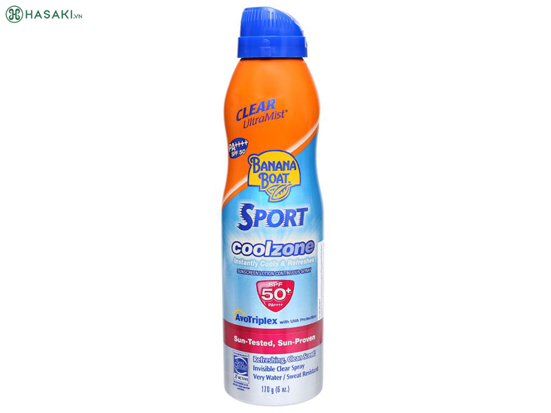 Xịt Chống Nắng Thể Thao Banana Boat Sport Coolzone Instantly Cools & Refreshes SPF 50+ PA++++ Mát Lạnh 170g