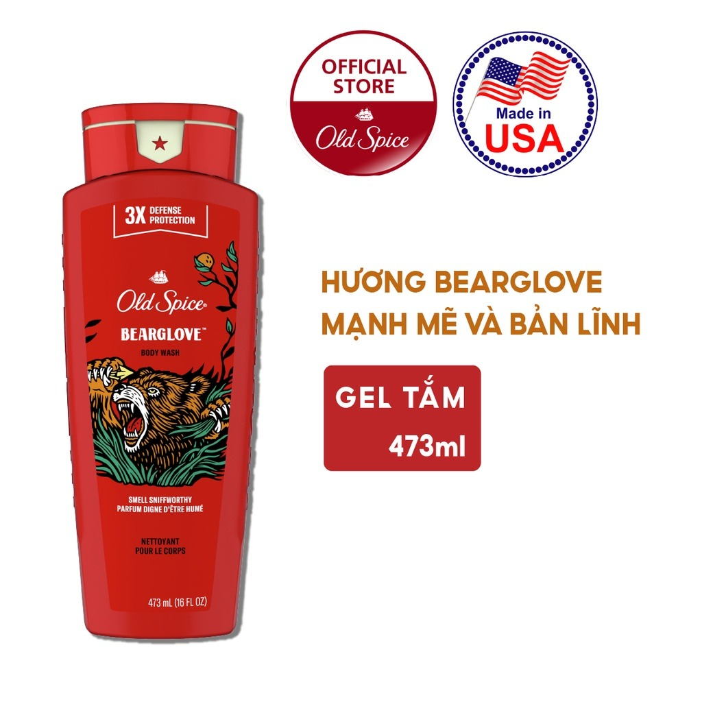 Gel Tắm Nam Old Spice Wild Collection Hương Bearglove 473ml