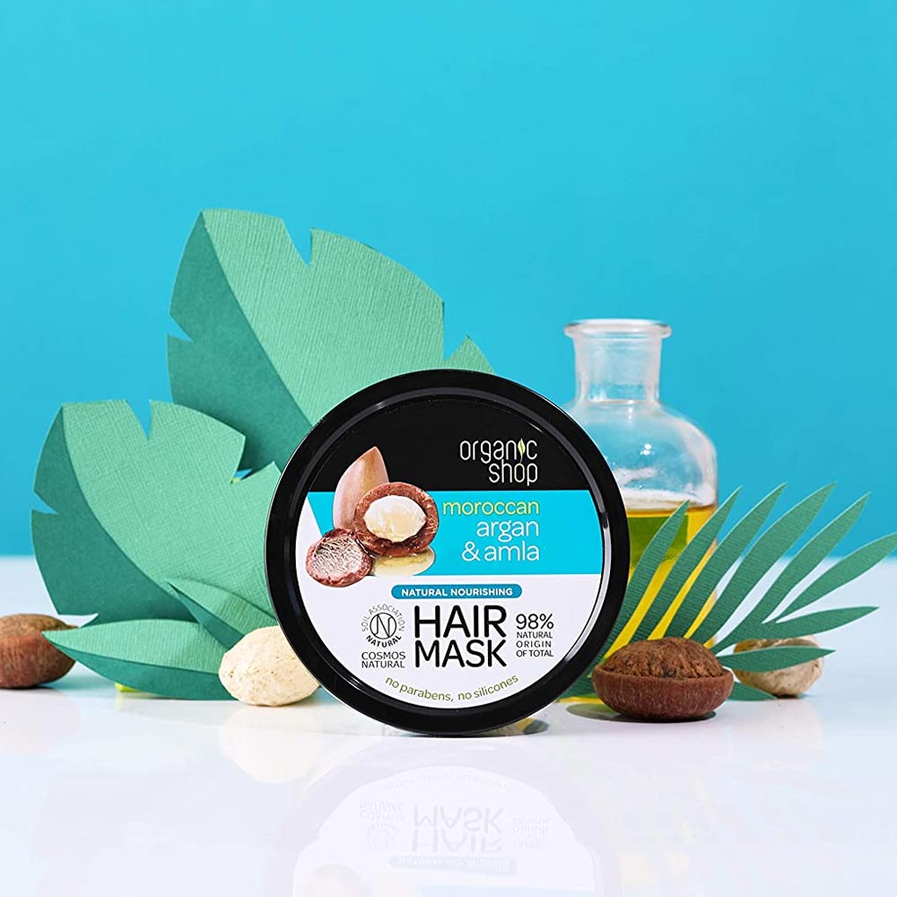 Kem Ủ Tóc Chiết Xuất Dầu Argan & Quả Amla Organic Shop Moroccan Argan & Amla Hair Mask 250ml