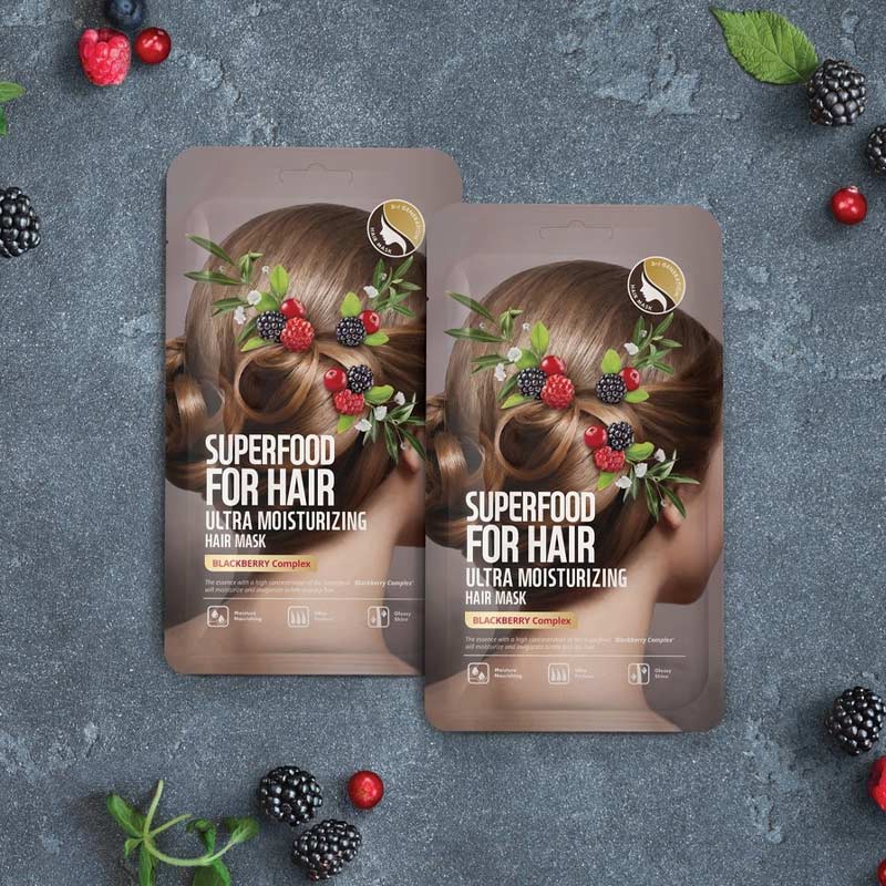 Mặt Nạ Tóc Farmskin Trái Mâm Xôi Dưỡng Tóc Bóng Mượt Superfood For Hair Ultra Nourishing Hair Mask - Blackberry Complex 40g