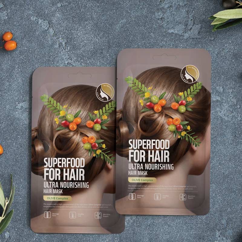 Mặt Nạ Tóc Farmskin Ô Liu Hỗ Trợ Phục Hồi Hư Tổn Superfood For Hair Ultra Nourishing Hair Mask - Olive Complex 40g
