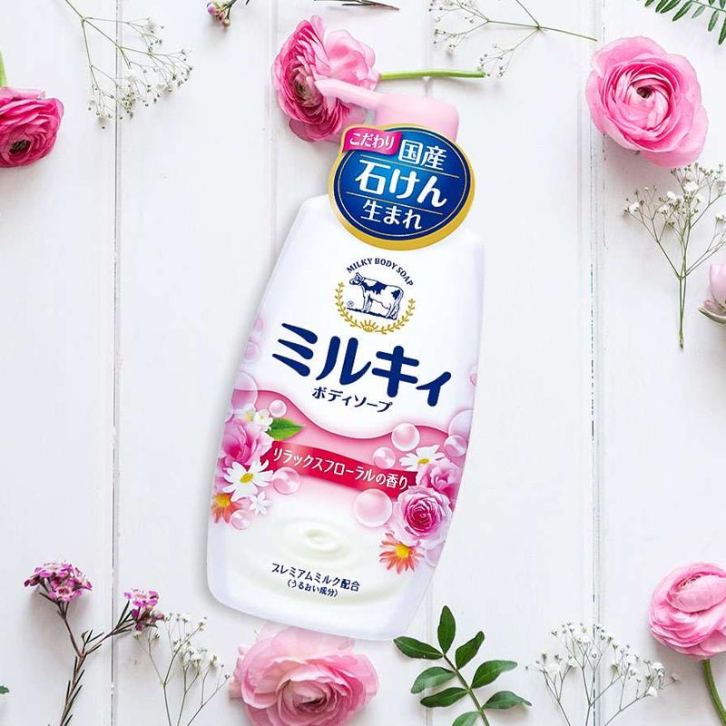 Sữa Tắm Milky Body Soap COW Hương Hoa Hồng Milky Body Soap Floral Soap Scent 550ml