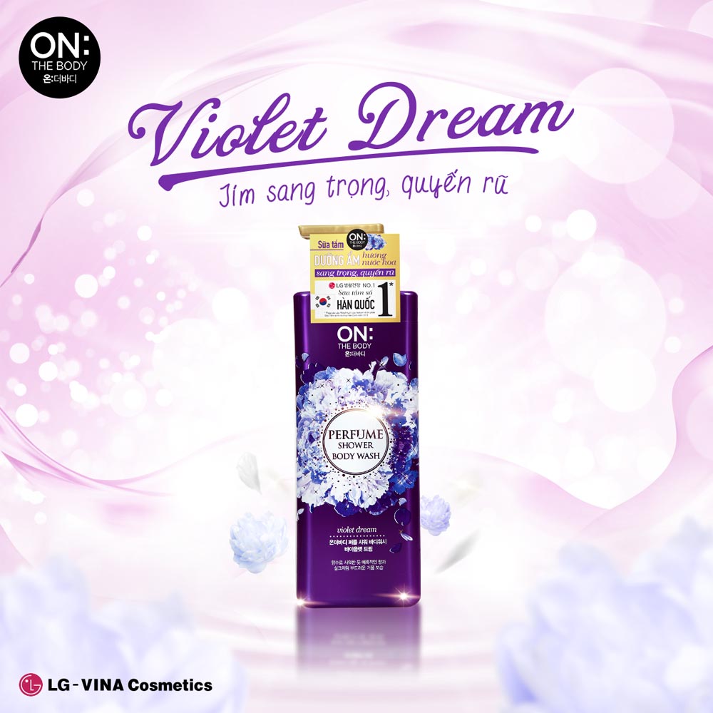Sữa Tắm On: The Body Dưỡng Ẩm Nước Hoa Violet Dream Perfume Shower Body Wash Violet Dream 500g
