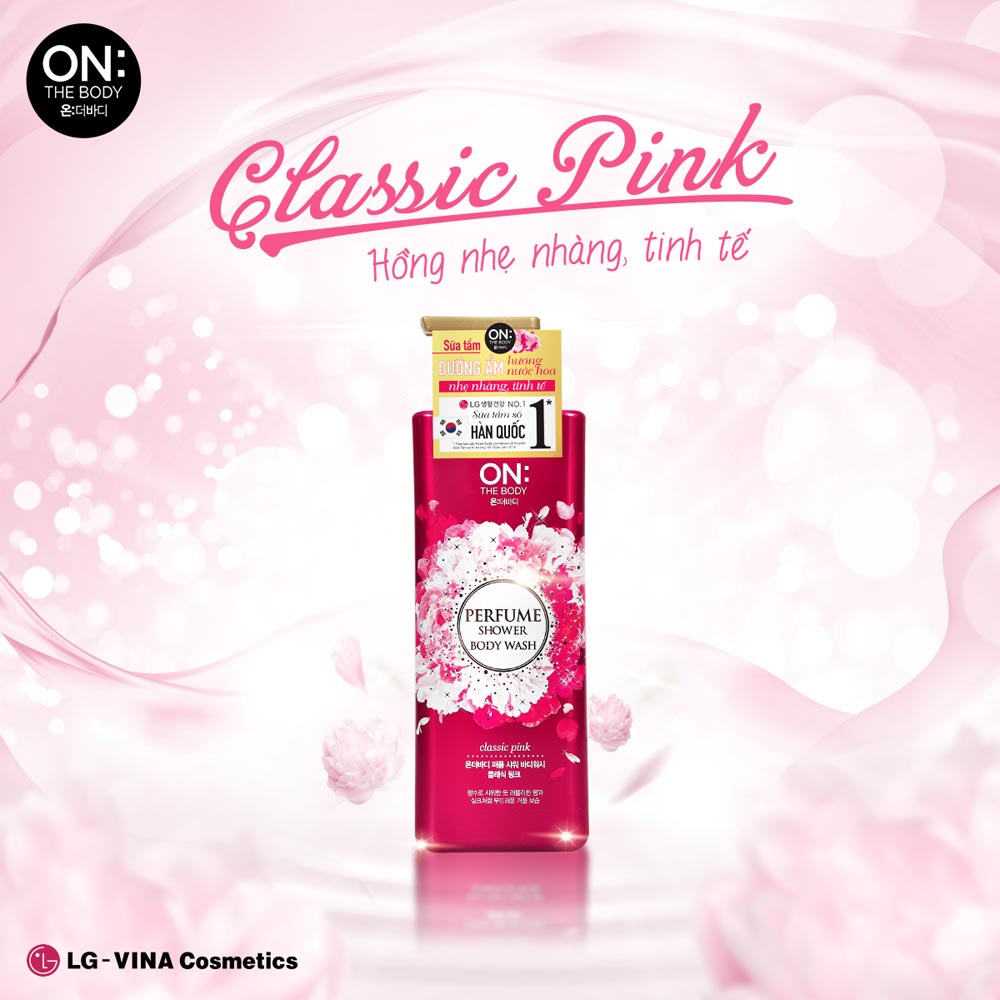 Sữa Tắm On: The Body Dưỡng Ẩm Nước Hoa Classic Pink Perfume Shower Body Wash Classic Pink 500g