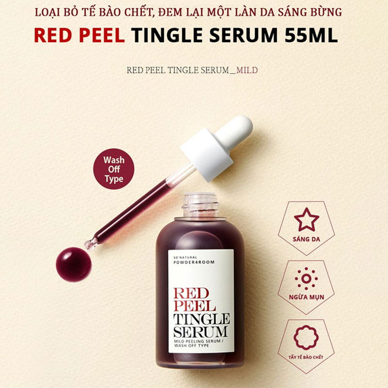 Tinh Chất So'Natural Làm Giảm Mụn, Tái Tạo Làn Da Red Peel Tingle Serum Mild Peeling Serum 55ml